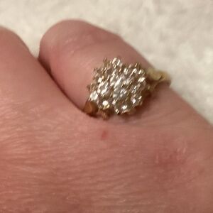 Sparkle Cluster Ring - gold tone, CZ